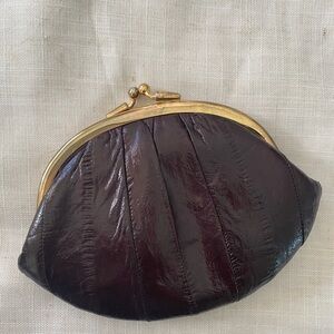 Chic vintage eel coin purse  Burgundy